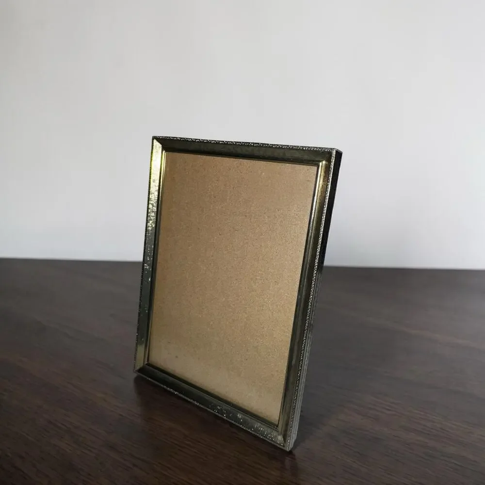 Vintage Brass Tone 4x6 Picture Frame | Mid Century Desk Frame | Hollywood